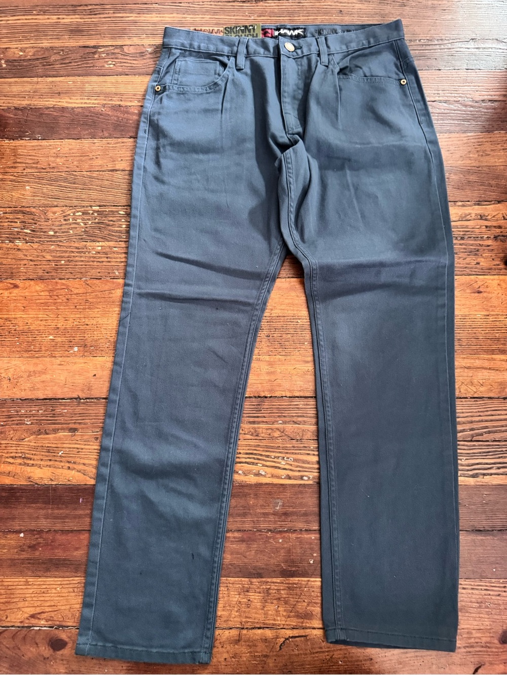 Tony Hawk Jeans Men 32x30 Teal Blue Skater Skinny Straight Leg 98% Cotton